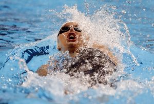 Jun 27, 2016; Omaha, NE, USA; Kathleen Baker during the women's 100m backstroke preliminary heats in the U.S. Olympic swimming team trials at CenturyLink Center. Mandatory Credit: Erich Schlegel-USA TODAY Sports